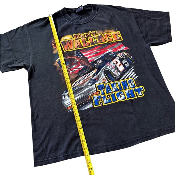 VTG Chase Authentics Rusty Wallace Taking Flight On Wings Of Steel T-Shirt XL - Picture 3 of 6
